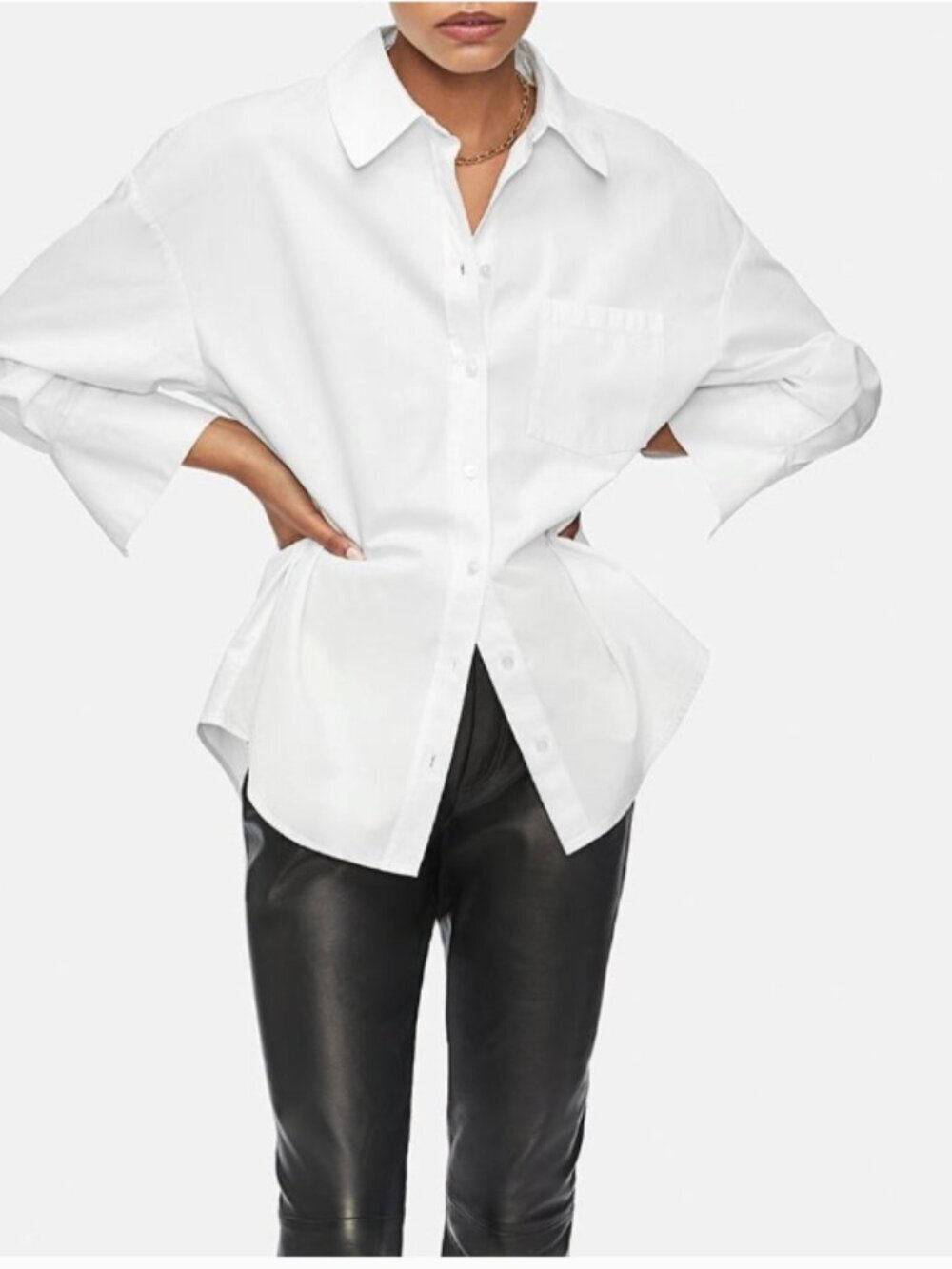 NWT Anine Bing White Cotton MIKA Shirt Size Small